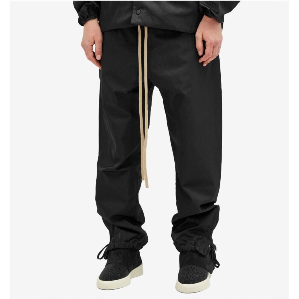 Fear of God Essentials Nylon Track Pants Joggers Black Drawstring Logo Size M